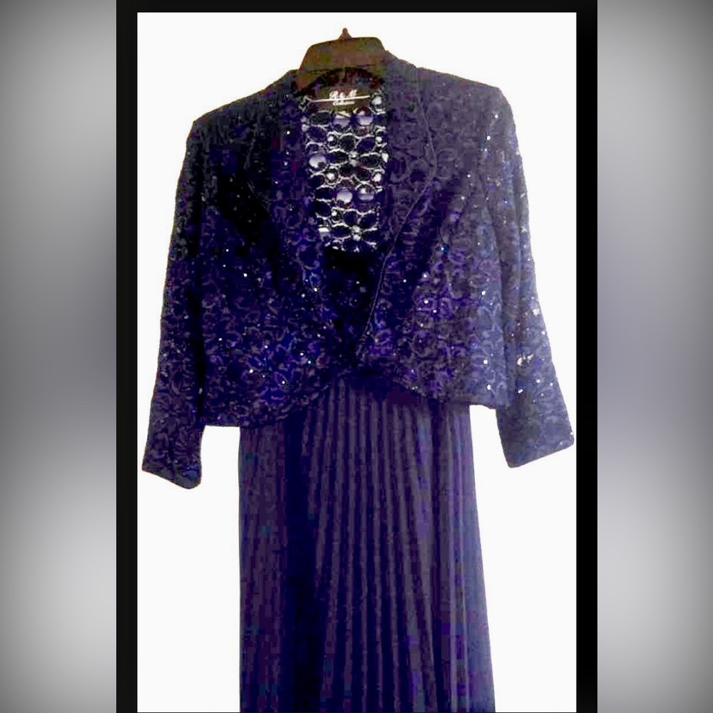 Dress with lace bolero jacket.
